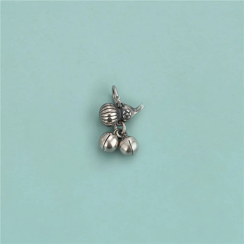 Davis 925 Sterling Silver Gourd Bell Charm Pendant