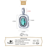 Davis 925 Silver Green CZ Rectangle Pendant DIY Necklace