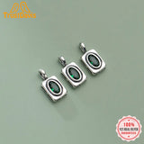 Davis 925 Silver Green CZ Rectangle Pendant DIY Necklace