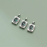Davis 925 Silver Green CZ Rectangle Pendant DIY Necklace