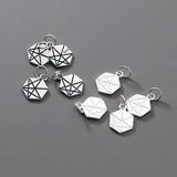 TrustDavis 925 Sterling Silver Hexagon Pendant DIY Necklace Bracelet Jewelry
