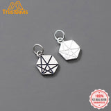 TrustDavis 925 Sterling Silver Hexagon Pendant DIY Necklace Bracelet Jewelry