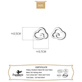 TrustDavis 925 Silver Clouds Stud Earrings For Girls