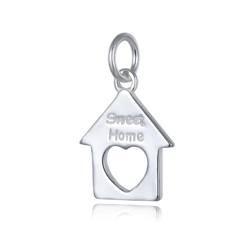 TrustDavis 925 Silver Sweet Home Charm Pendant DIY Necklace Bracelet HY526