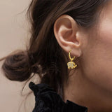925 Silver Elephant CZ Charm Hoop Earrings Wedding Jewelry