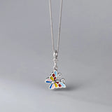 TrustDavis 925 Sterling Silver Butterfly CZ Pendant DIY Necklace Accessories