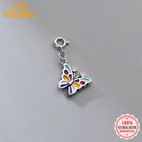 TrustDavis 925 Sterling Silver Butterfly CZ Pendant DIY Necklace Accessories