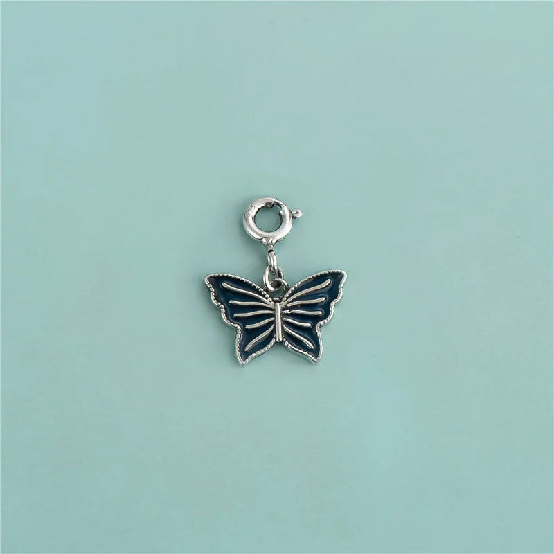 Davis 925 Silver Butterfly Pendant DIY Necklace Accessories