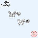Davis 925 Sterling Silver Butterfly Stud Earrings For Women Children