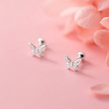 Davis 925 Sterling Silver Butterfly Stud Earrings For Women Children