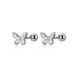 Davis 925 Sterling Silver Butterfly Stud Earrings For Women Children