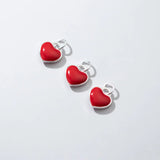 TrustDavis 925 Silver Sweet Love Heart Charm Pendant DIY DZ11