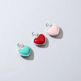 TrustDavis 925 Silver Sweet Love Heart Charm Pendant DIY DZ11