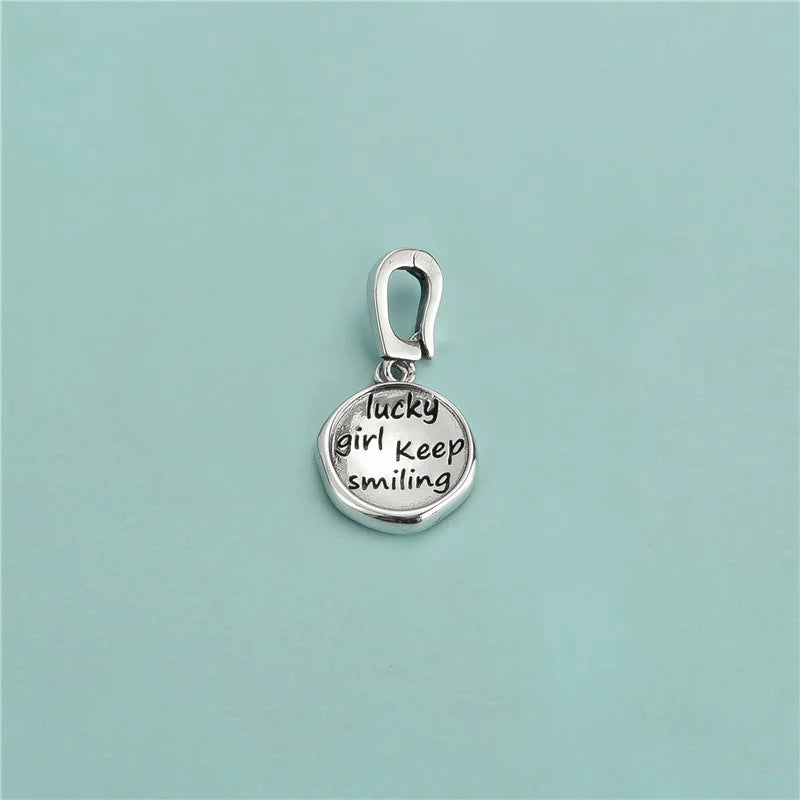 TrustDavis 925 Silver Lucky Girl Colour Pendant DIY Necklace