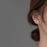 925 Sterling Silver Colour Glaze Flower Stud Earrings For Girls