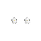 925 Sterling Silver Colour Glaze Flower Stud Earrings For Girls