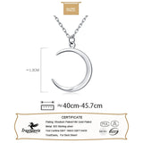 Davis 925 Sterling Silver Moon Charm Pendant Short Necklace For Women