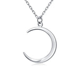 Davis 925 Sterling Silver Moon Charm Pendant Short Necklace For Women