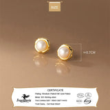 TrustDavis 925 Sterling Silver Sweet Freshwater Pearl Stud Earrings For Daughter