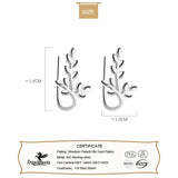 TrustDavis Silver Leaves Shape Hook Earrings For Women Office Lady DS347