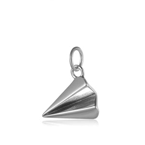 TrustDavis 925 Silver Sweet Paper Airplane Pendant DIY Necklace