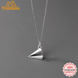 TrustDavis 925 Silver Sweet Paper Airplane Pendant DIY Necklace