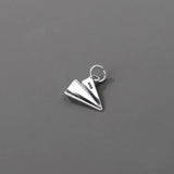TrustDavis 925 Silver Sweet Paper Airplane Pendant DIY Necklace