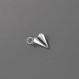 TrustDavis 925 Silver Sweet Paper Airplane Pendant DIY Necklace