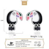 TrustDavis 925 Sterling Silver Birds Stud Earrings Gift For Women Girls Lady
