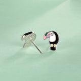 TrustDavis 925 Sterling Silver Birds Stud Earrings Gift For Women Girls Lady
