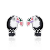 TrustDavis 925 Sterling Silver Birds Stud Earrings Gift For Women Girls Lady