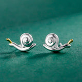 TrustDavis 925 Silver Snail Stud Earrings Gift For Women Girls Lady DF350