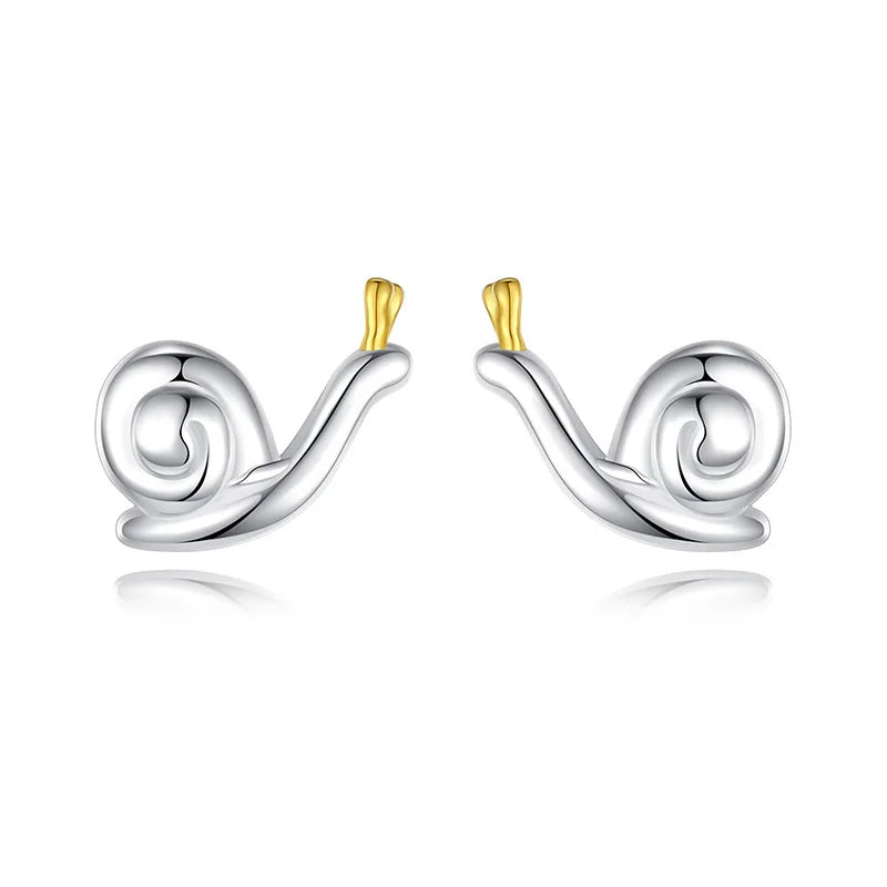 TrustDavis 925 Silver Snail Stud Earrings Gift For Women Girls Lady DF350