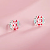 Davis 925 Sterling Silver Easter Eggs Stud Earrings For Women Girls
