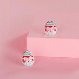 Davis 925 Sterling Silver Easter Eggs Stud Earrings For Women Girls
