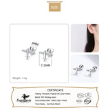 925 Silver Plane Aircraft CZ Stud Earrings Women Children Baby Jewelry