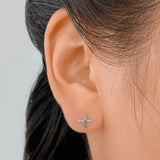 925 Silver Plane Aircraft CZ Stud Earrings Women Children Baby Jewelry