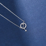 TrustDavis 925 Sterling Silver Sweet Planet Universe CZ Necklace For Women