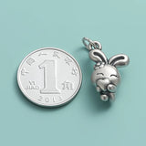 TrustDavis 925 Sterling Silver Sweet Rabbit Carrot Pendant DIY Bracelet Necklace