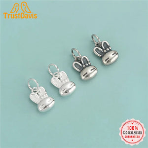 TrustDavis 925 Silver Rabbit Charm Pendant DIY Jewelry DZ633