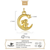 925 Sterling Silver Rabbit Moon Charm Pendant DIY Necklace Bracelet Jewelry