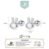 TrustDavis 925 Silver Rabbit Earrings for Daughter Birthday Gift