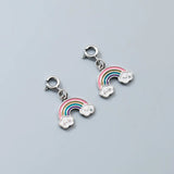 TrustDavis 925 Sterling Silver Rainbow Clouds Charm Pendant DIY Jewelry DZ805