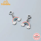 TrustDavis 925 Sterling Silver Rainbow Clouds Charm Pendant DIY Jewelry DZ805