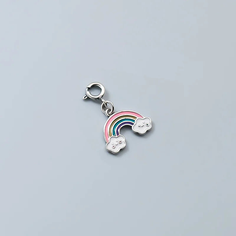 TrustDavis 925 Sterling Silver Rainbow Clouds Charm Pendant DIY Jewelry DZ805