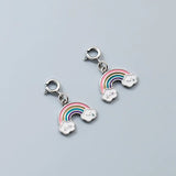 TrustDavis 925 Sterling Silver Rainbow Clouds Charm Pendant DIY Jewelry DZ805
