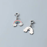 TrustDavis 925 Sterling Silver Rainbow Clouds Charm Pendant DIY Jewelry DZ805