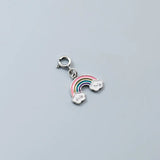 TrustDavis 925 Sterling Silver Rainbow Clouds Charm Pendant DIY Jewelry DZ805