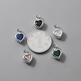 TrustDavis 925 Silver CZ Heart Pendant DIY Necklace Fine Jewelry