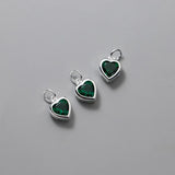 TrustDavis 925 Silver CZ Heart Pendant DIY Necklace Fine Jewelry